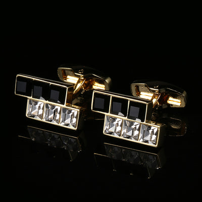 Gemelos Elegantes Cristal Negro y Blanco Estilo Europeo Americano - Image 9