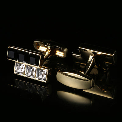 Gemelos Elegantes Cristal Negro y Blanco Estilo Europeo Americano - Image 4