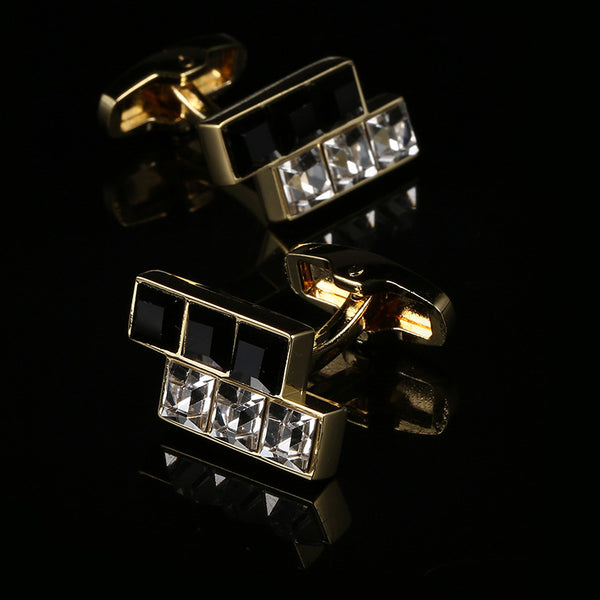 Gemelos Elegantes Cristal Negro y Blanco Estilo Europeo Americano - Image 3