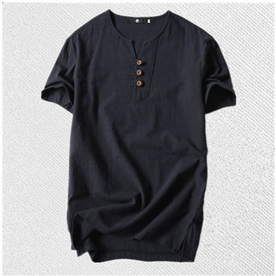 Camiseta Hombre Estilo Asiático Talla Grande Manga Corta - Image 2