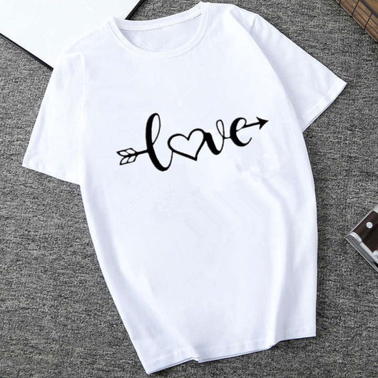 Playera Casual con Estampado de Latido del Corazón - Cuello Redondo - Image 11