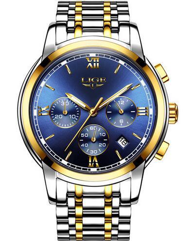 Reloj de Hombre Cuarzo Acero Inoxidable Automático Luminoso Resistente al Agua