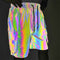 Pantalones Cortos Reflectantes Multicolor Hip-Hop de Cinco Bolsillos