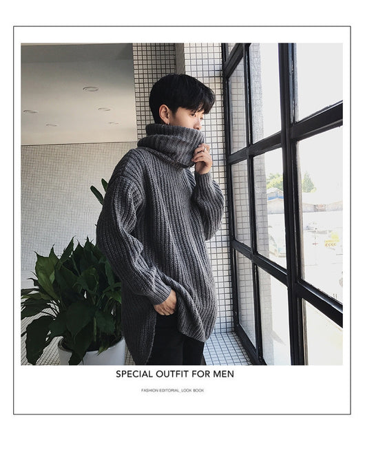 Suéter Cuello Alto Otoño Invierno Hombre Estilo Coreano - Image 13