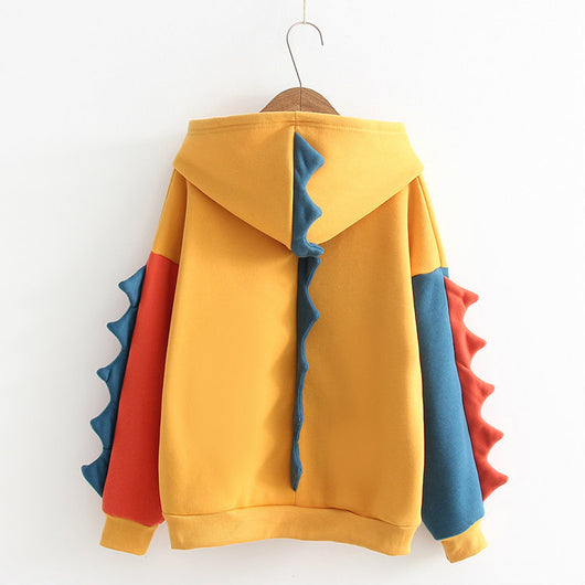 Sudadera con Capucha Dinosaurio Colores Contrastantes Abrigo Manga Larga - Image 13