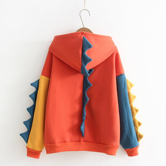Sudadera con Capucha Dinosaurio Colores Contrastantes Abrigo Manga Larga - Image 9