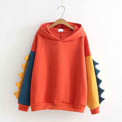 Sudadera con Capucha Dinosaurio Colores Contrastantes Abrigo Manga Larga - Image 10