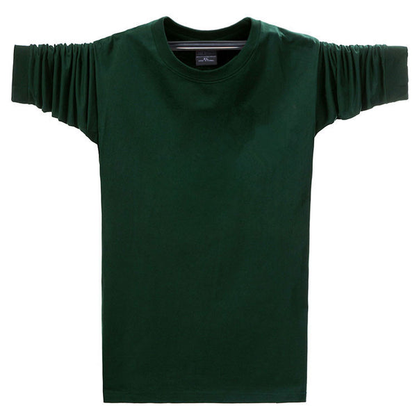 Playera Deportiva Holgada para Hombre - Cuello Redondo Manga Larga Talla Grande