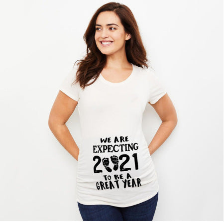 Playera de Maternidad con Estampado Infantil de Manga Corta - Image 8