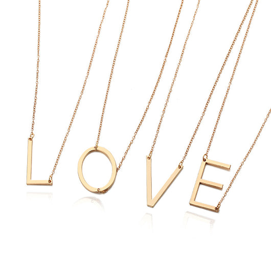 Collar de Letra Minimalista Europeo y Americano - Image 3