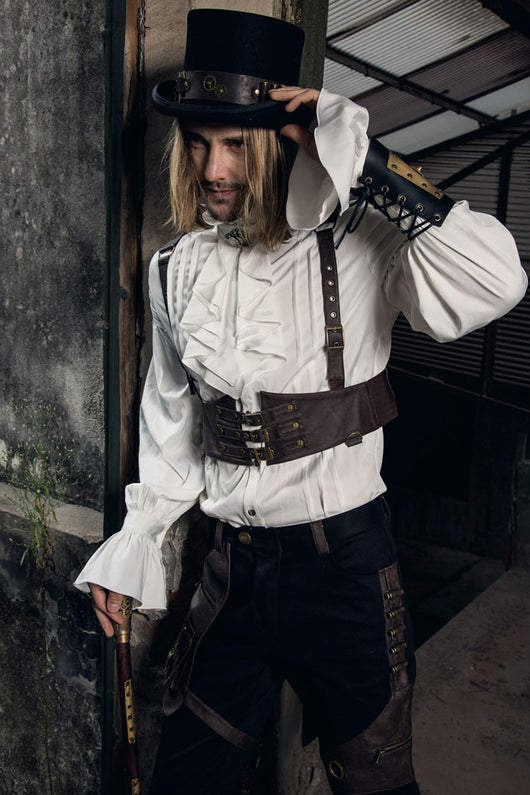 Chaleco de Cuero Industrial Steampunk Gótico Unisex con Correa Ajustable - Image 11
