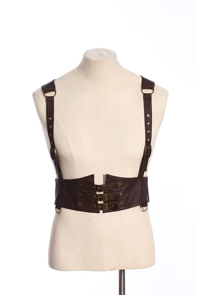 Chaleco de Cuero Industrial Steampunk Gótico Unisex con Correa Ajustable - Image 3
