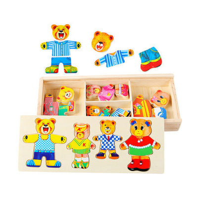 Puzzle Educativo de Madera con Cierre y Coordinación Motriz para Niños - Image 7
