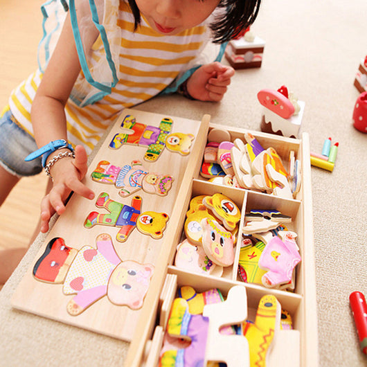 Puzzle Educativo de Madera con Cierre y Coordinación Motriz para Niños - Image 9