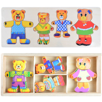 Puzzle Educativo de Madera con Cierre y Coordinación Motriz para Niños - Image 5