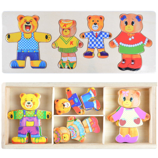 Puzzle Educativo de Madera con Cierre y Coordinación Motriz para Niños - Image 5