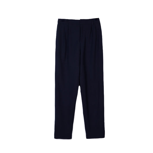 Pantalones Anchos de Talle Alto Efecto Drapeado Negro Casual Europeo - Image 12