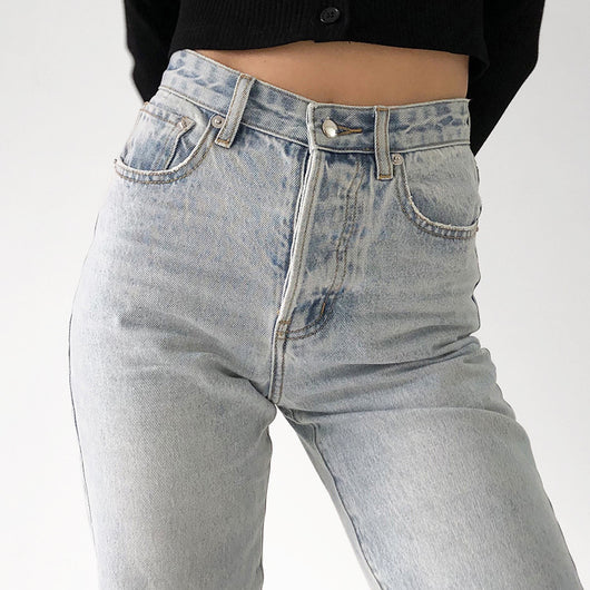 Pantalón Vaquero Talle Alto Efecto Desgastado - Silueta Recta - Image 5