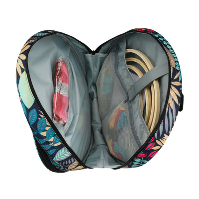 Bolsa Redonda para Bordado con Hojas de Arce - Organizador de Hilos y Accesorios de Costura - Image 9