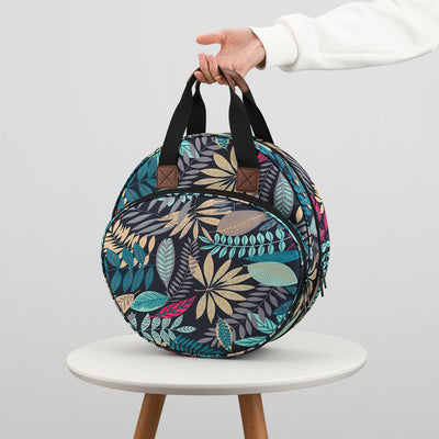 Bolsa Redonda para Bordado con Hojas de Arce - Organizador de Hilos y Accesorios de Costura - Image 4