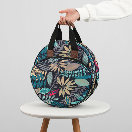Bolsa Redonda para Bordado con Hojas de Arce - Organizador de Hilos y Accesorios de Costura - Image 4
