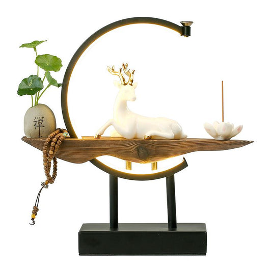 Anillo Luminoso de Venado en Porcelana Blanca para Sala de Estar - Image 8