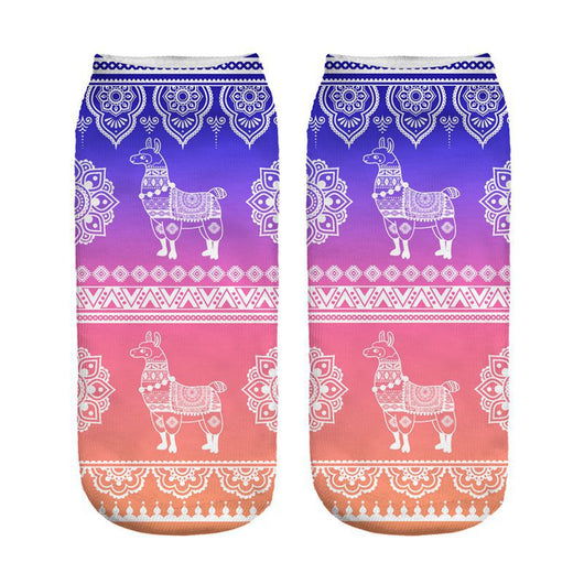 Calcetines Estampados 3D con Diseño de Alpaca para Mujer - Image 21