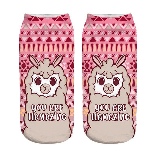 Calcetines Estampados 3D con Diseño de Alpaca para Mujer - Image 26