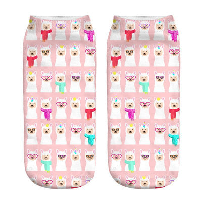 Calcetines Estampados 3D con Diseño de Alpaca para Mujer - Image 20