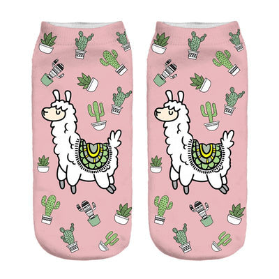 Calcetines Estampados 3D con Diseño de Alpaca para Mujer - Image 23