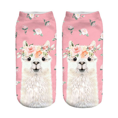 Calcetines Estampados 3D con Diseño de Alpaca para Mujer - Image 27