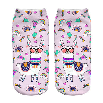 Calcetines Estampados 3D con Diseño de Alpaca para Mujer - Image 31