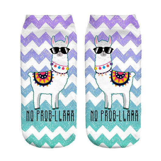 Calcetines Estampados 3D con Diseño de Alpaca para Mujer - Image 34