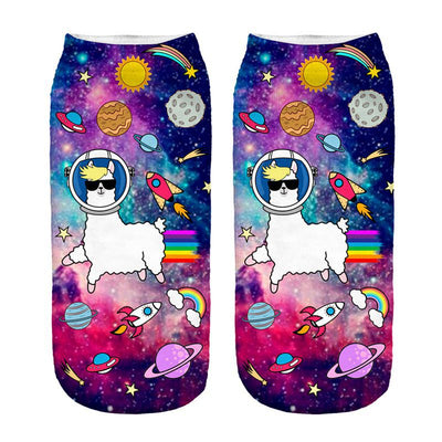 Calcetines Estampados 3D con Diseño de Alpaca para Mujer - Image 29