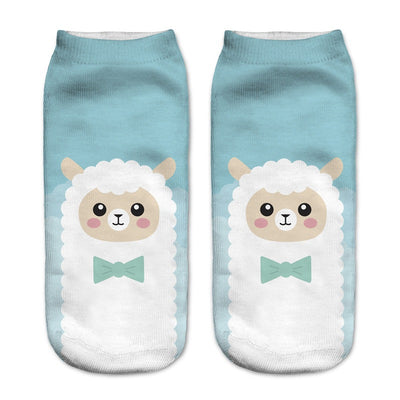Calcetines Estampados 3D con Diseño de Alpaca para Mujer - Image 32