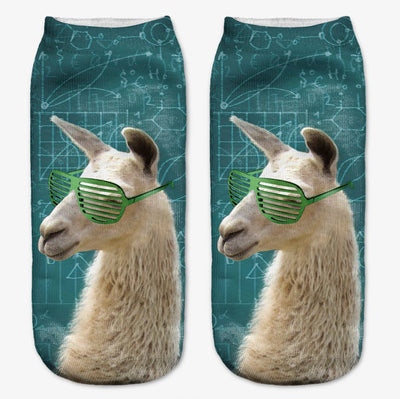 Calcetines Estampados 3D con Diseño de Alpaca para Mujer - Image 35