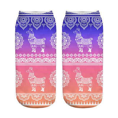 Calcetines Estampados 3D con Diseño de Alpaca para Mujer - Image 2