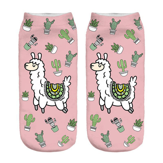 Calcetines Estampados 3D con Diseño de Alpaca para Mujer - Image 6