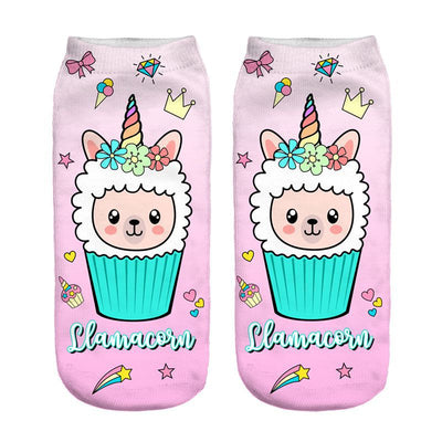 Calcetines Estampados 3D con Diseño de Alpaca para Mujer - Image 3