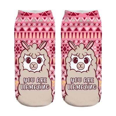 Calcetines Estampados 3D con Diseño de Alpaca para Mujer - Image 4