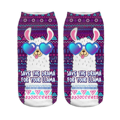 Calcetines Estampados 3D con Diseño de Alpaca para Mujer - Image 5
