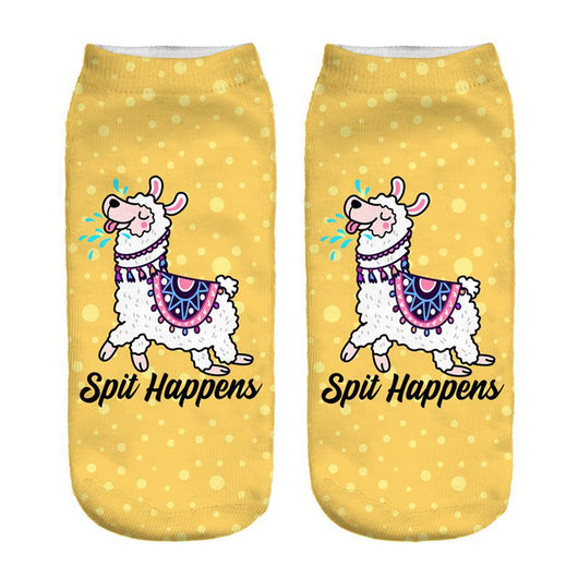 Calcetines Estampados 3D con Diseño de Alpaca para Mujer - Image 7