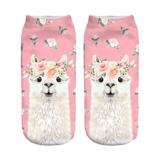 Calcetines Estampados 3D con Diseño de Alpaca para Mujer - Image 8