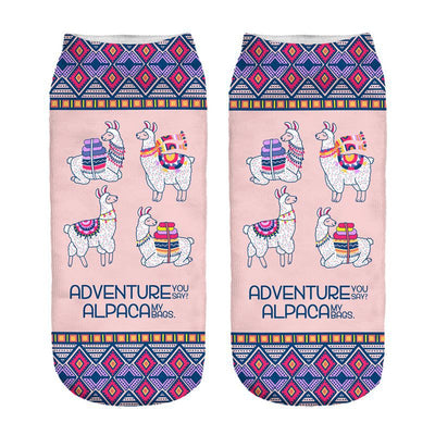 Calcetines Estampados 3D con Diseño de Alpaca para Mujer - Image 17