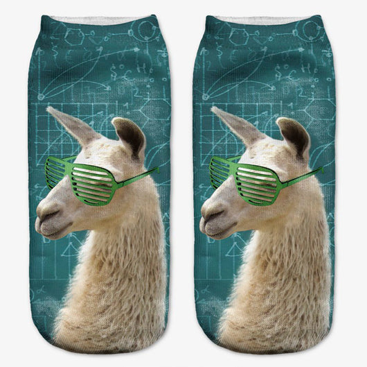 Calcetines Estampados 3D con Diseño de Alpaca para Mujer - Image 14