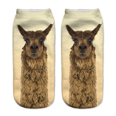 Calcetines Estampados 3D con Diseño de Alpaca para Mujer - Image 18