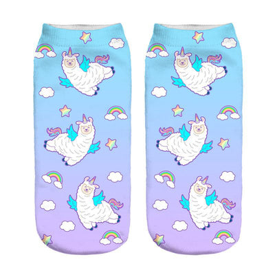 Calcetines Estampados 3D con Diseño de Alpaca para Mujer - Image 19