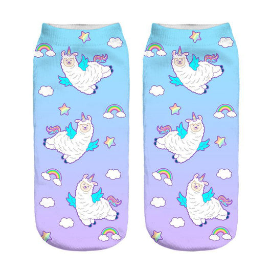 Calcetines Estampados 3D con Diseño de Alpaca para Mujer - Image 19