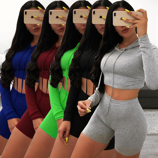 Conjunto Deportivo con Capucha y Cordón para Correr y Fitness