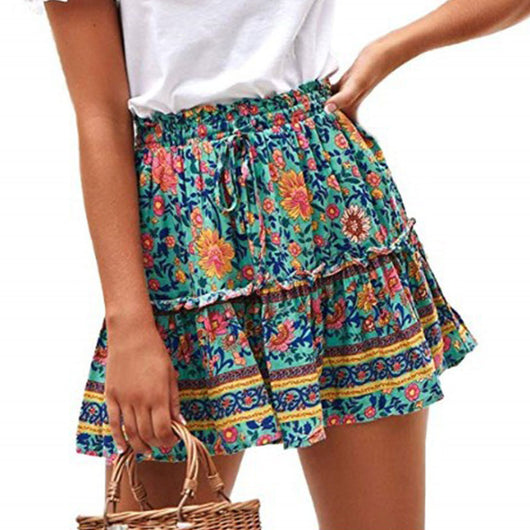 Falda Bohemia Plisada con Encaje y Cordones - Image 9